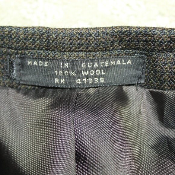 ALBERT NIPON Mens Black Brown Houndstooth WOOL Blazer Sport Coat Jacket SIZE 40R - Picture 5 of 9